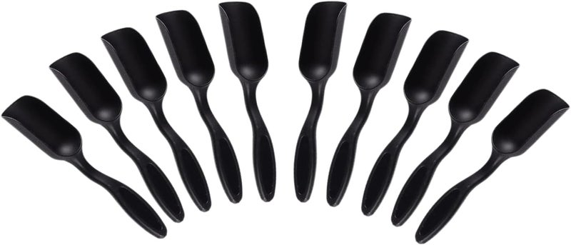 NINGDAN 10Pcs Mini Shovel,Plastic Mini Gardening Shovel Spoons Soil Scoops,Cultivation Digging Transplanting Tools for Succulents Potted Flowers,Milk Powder/Coffee Beans Scoops (All Black) - Image 1